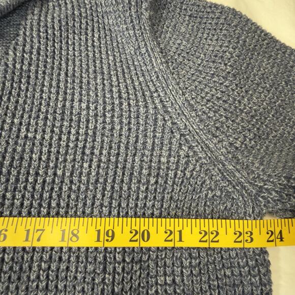 LL Bean Sweater Cardigan L Organic Cotton Waffle Knit Shawl Collar Chunky Knit - Picture 13 of 14